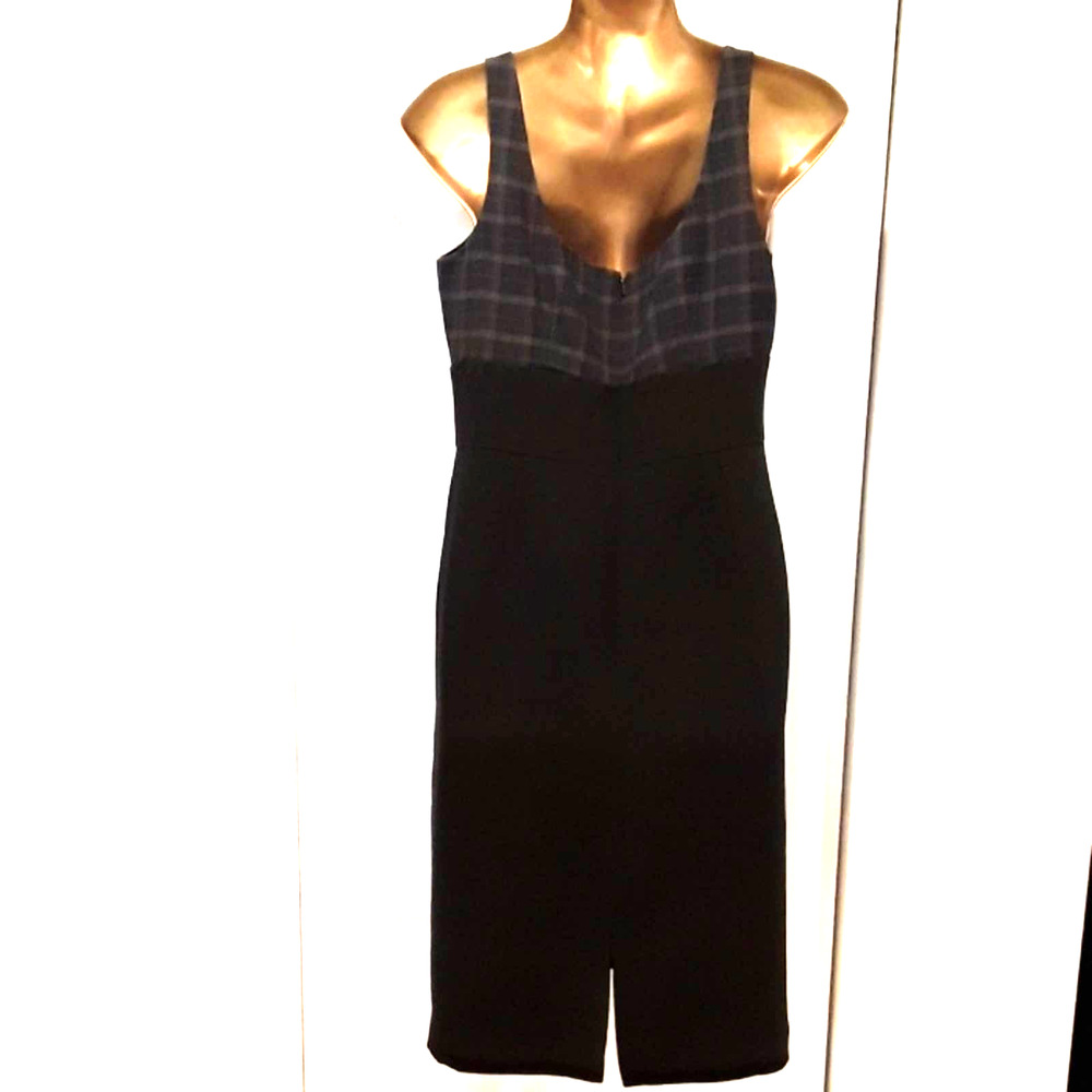 Evan Picone Sz 8 Empire Waist Black  And Grey Sleeveless Dress - Picture 6 of 7